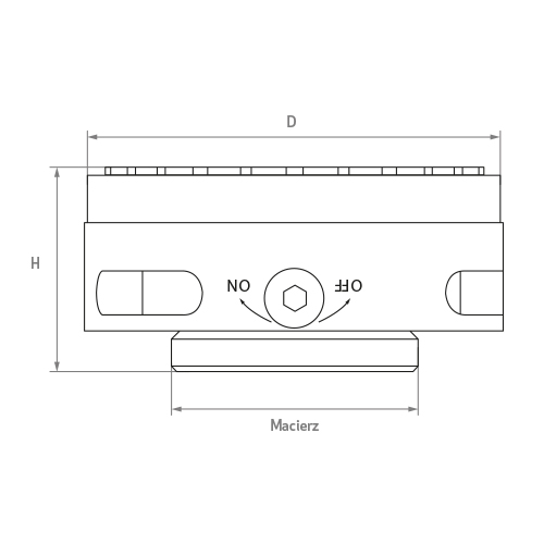 Rysunek podstawy magnetyczne Magbase 3D